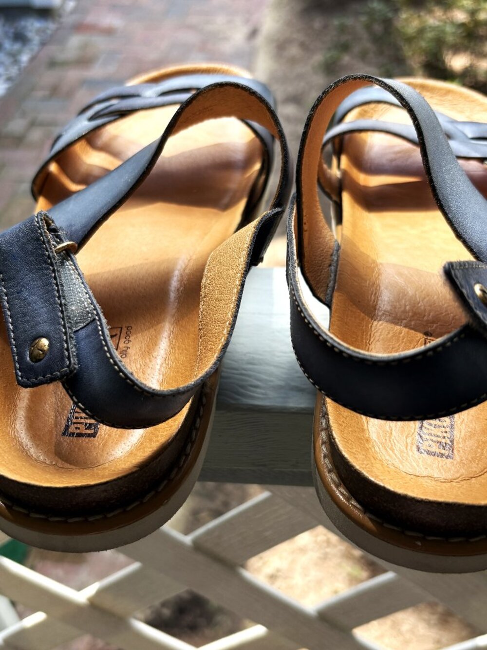 Pikolinos Size  EU 42 / US 11-11.5 Leather Blue Strap Sandals - Excellent!